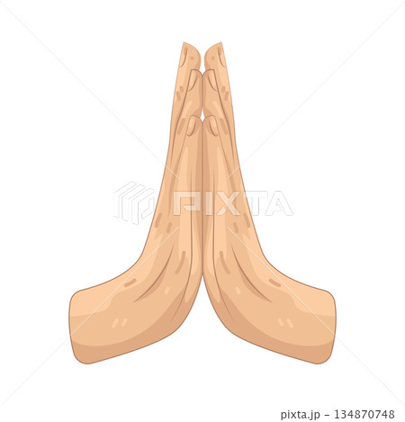 Illustration of namaste hand 134870748