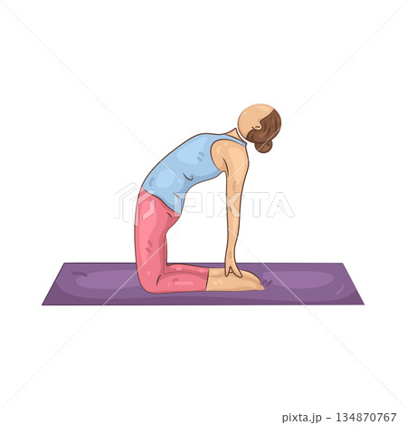 Illustration of Yoga Camel Pose Illustration of Yoga Camel Pose 134870767