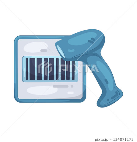 Illustration of barcode scanner  134871173