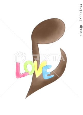 LOVEの文字が付いた音符 134871253