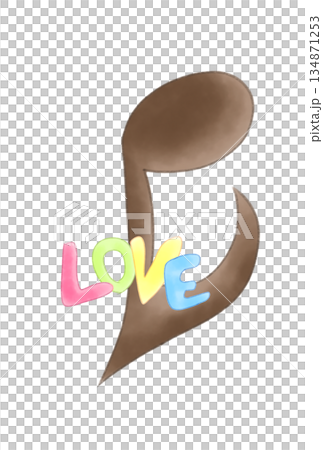LOVEの文字が付いた音符 134871253