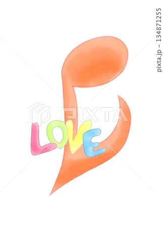 LOVEの文字が付いた音符 134871255