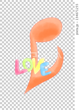 LOVEの文字が付いた音符 134871255