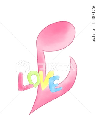 LOVEの文字が付いた音符 134871256