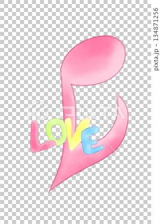LOVEの文字が付いた音符 134871256