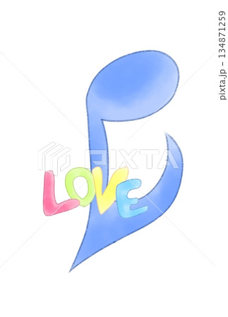 LOVEの文字が付いた音符 134871259