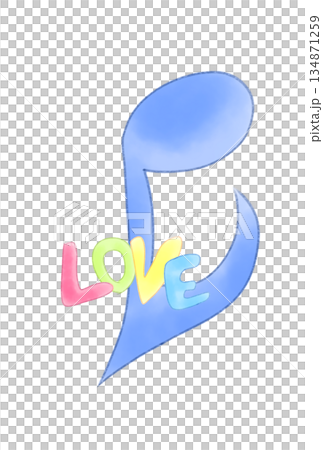 LOVEの文字が付いた音符 134871259