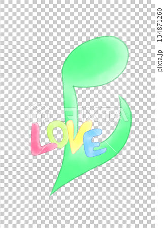 LOVEの文字が付いた音符 134871260