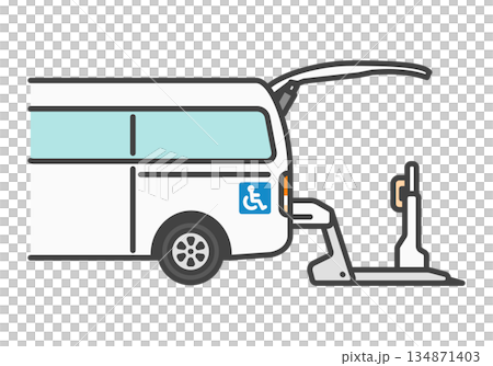 Wheelchair lift van, lift operation, for explanatory materials | Welfare vehicle series Wheelchair lift van, lift operation, for explanatory materials | Welfare vehicle series 134871403