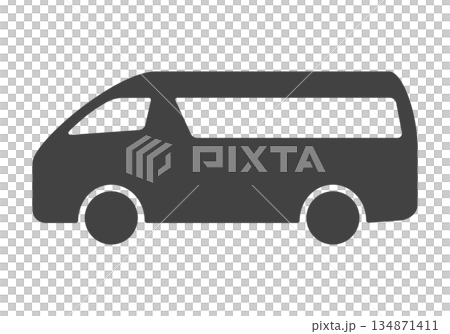 Van, wagon, commercial vehicle silhouette with windows 134871411