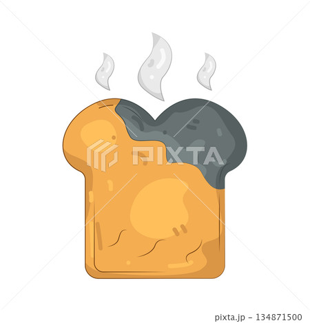 Illustration of burnt bread 134871500
