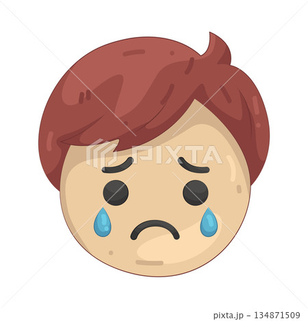 Illustration of crying 134871509