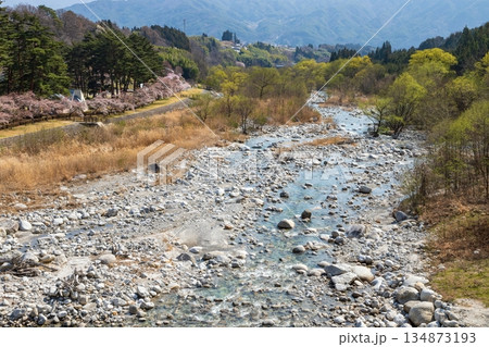 長野県上伊那郡飯島町の与田切川と与田切公園 134873193