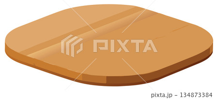 Empty wooden cutting board lying on white background- Empty wooden cutting board lying on white background- 134873384