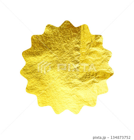 Golden star, sunburst symbol. Shiny gold foil. Vintage sunbeam symbol. Shopping labels, sale sticker, quality mark. Modern art. Wedding, greeting card decoration elements. Vector illustration Golden star, sunburst symbol. Shiny gold foil. Vintage sunbeam symbol. Shopping labels, sale sticker, quality mark. Modern art. Wedding, greeting card decoration elements. Vector illustration 134873752