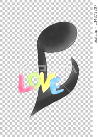 LOVEの文字が付いた音符 134873807