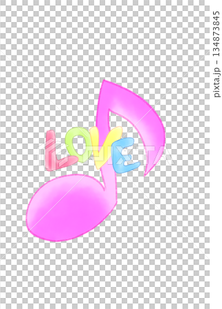 帶有字母 LOVE 的音符 134873845