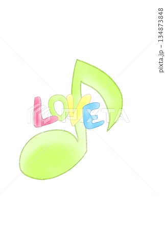 LOVEの文字が付いた音符 134873848