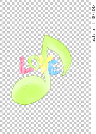 LOVEの文字が付いた音符 134873848