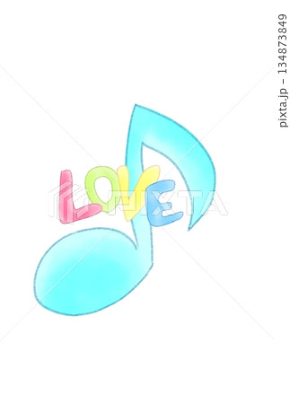 LOVEの文字が付いた音符 134873849