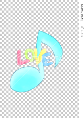 LOVEの文字が付いた音符 134873849