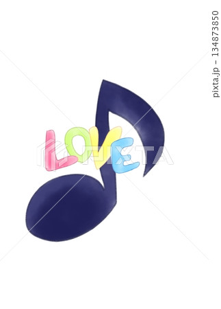 LOVEの文字が付いた音符 134873850