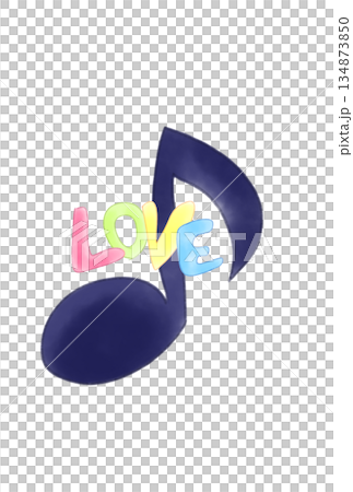 LOVEの文字が付いた音符 134873850