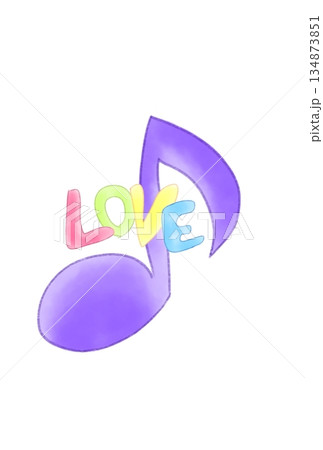 LOVEの文字が付いた音符 134873851