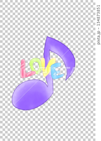 LOVEの文字が付いた音符 134873851