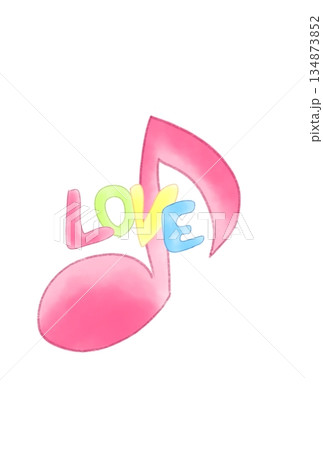 LOVEの文字が付いた音符 134873852