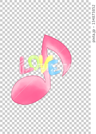 LOVEの文字が付いた音符 134873852