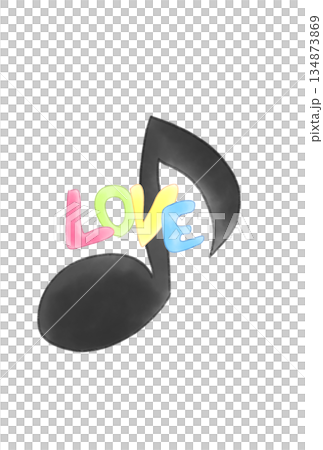 帶有字母 LOVE 的音符 134873869