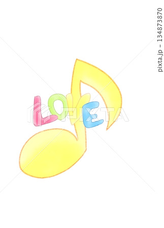 LOVEの文字が付いた音符 134873870