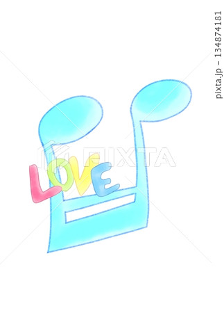 LOVEの文字が付いた音符 134874181