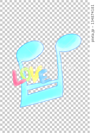 LOVEの文字が付いた音符 134874181