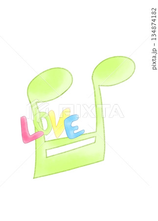 LOVEの文字が付いた音符 134874182