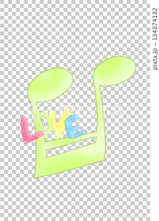 LOVEの文字が付いた音符 134874182