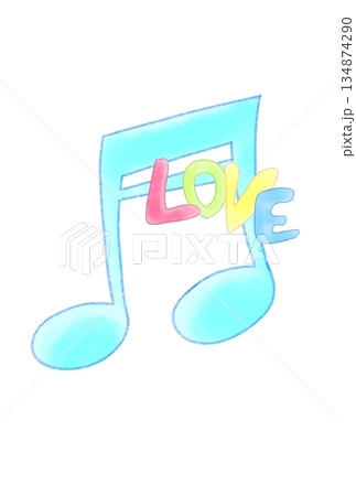 LOVEの文字が付いた音符 134874290