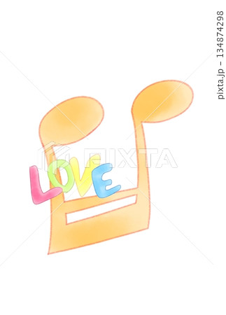 LOVEの文字が付いた音符 134874298