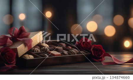 薔薇と高級チョコレートのバレンタインギフト 薔薇と高級チョコレートのバレンタインギフト 134874660