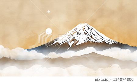 富士山と幻想的な風景 富士山と幻想的な風景 134874800