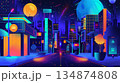 未来的な都市の夜景 134874808