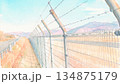 空港に張り巡らせるフェンス 134875179