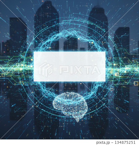 人工知能のイメージ背景とコピースペース 134875251