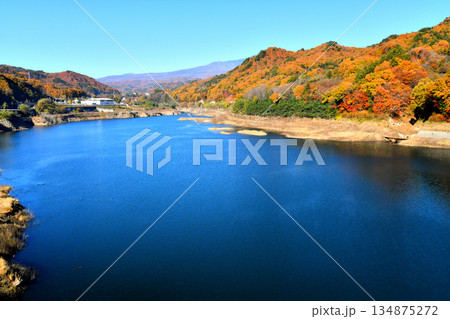 丸岩大橋／八ツ場あがつま湖より長野原町役場方面を望む(群馬県長野原町)【2025.11】 134875272