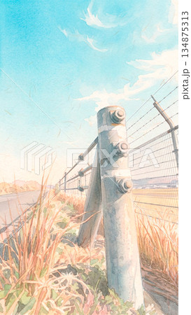 ガードレールのある風景 ガードレールのある風景 134875313