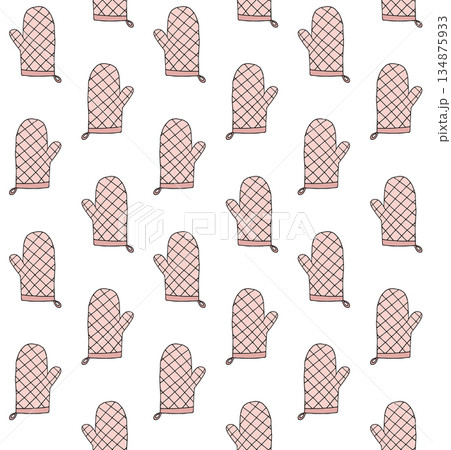 Vector seamless pattern of kitchen potholder 134875933
