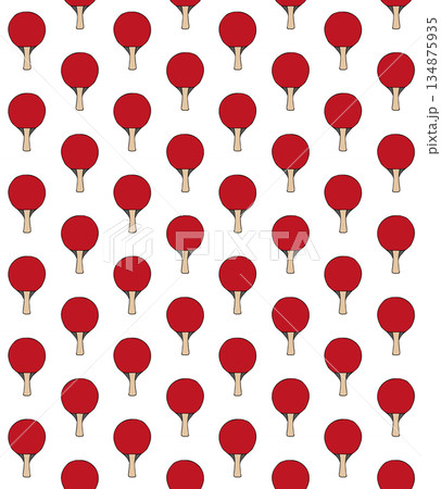 Vector seamless pattern of ping pong racket 134875935