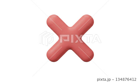 Cross mark red (赤のバツ印) 134876412