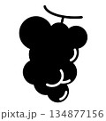 シンプルなぶどうのシルエットアイコン モノクロイラスト 134877156